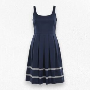 Nine West Dark Pacific Navy Blue Sleeveless Classic Fit and Flare Dress Size 4